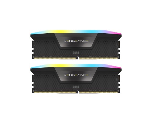 Модуль пам'яті для комп'ютера DDR5 48GB (2x24GB) 5200 MHz Vengeance RGB Black Corsair (CMH48GX5M2B5200C38)