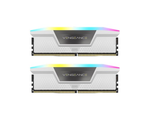 Модуль пам'яті для комп'ютера DDR5 32GB (2x16GB) 5600 MHz Vengeance RGB White Corsair (CMH32GX5M2B5600C40W)