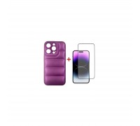 Чохол до мобільного телефона Dengos iPhone 14 Pro Case + Glass (Purple) (DG-KM-80)