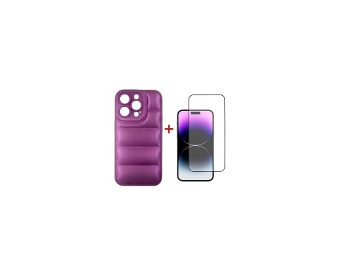 Чохол до мобільного телефона Dengos iPhone 14 Pro Case + Glass (Purple) (DG-KM-80)