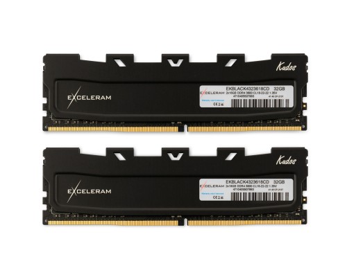 Модуль пам'яті для комп'ютера DDR4 32GB (2x16GB) 3600 MHz Black Kudos eXceleram (EKBLACK4323618CD)