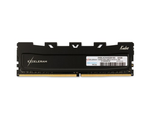 Модуль пам'яті для комп'ютера DDR4 32GB 2666 MHz Black Kudos eXceleram (EKBLACK4322619C)