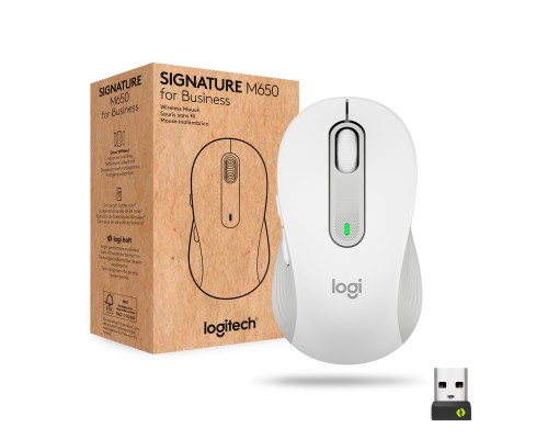 Мишка Logitech Signature M650 L Wireless Mouse for Business Off-White (910-006349)