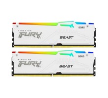 Модуль пам'яті для комп'ютера DDR5 32GB (2x16GB) 5200 MHz Beast White RGB Kingston Fury (ex.HyperX) (KF552C36BWEAK2-32)