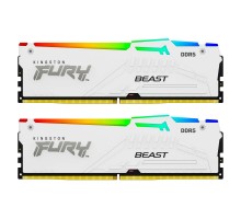 Модуль пам'яті для комп'ютера DDR 64GB (2x32GB) 6000 MHz FURY Beast White RGB Kingston Fury (ex.HyperX) (KF560C40BWAK2-64)