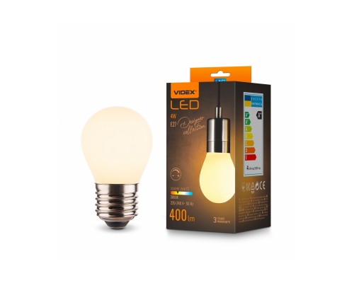 Лампочка Videx Filament 4W E27 3000K Porcelain dimmable (VL-DG45MO)