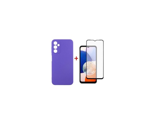 Чохол до мобільного телефона Dengos Kit for Samsung Galaxy A14 5G case + glass (Purple) (DG-KM-13)