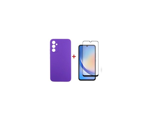 Чохол до мобільного телефона Dengos Kit for Samsung Galaxy A34 5G case + glass (Purple) (DG-KM-42)