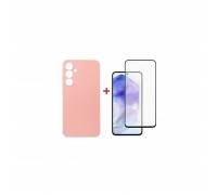 Чохол до мобільного телефона Dengos Samsung Galaxy A55 5G + Glass Pink (DG-KM-92)