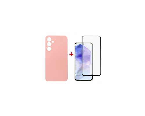 Чохол до мобільного телефона Dengos Samsung Galaxy A55 5G + Glass Pink (DG-KM-92)