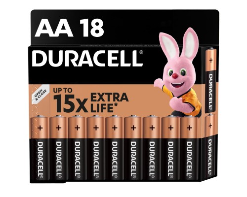 Батарейка Duracell AA лужні 18 шт. в упаковці (5000394107519 / 5006192)