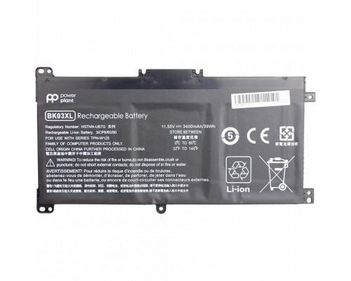 Акумулятор до ноутбука HP Pavilion X360 14-BA (BK03XL, HSTNN-LB7S) 11.55V 3400mAh PowerPlant (NB461493)