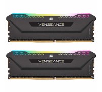 Модуль пам'яті для комп'ютера DDR4 16GB (2x8GB) 3200 MHz Vengeance RGB PRO Black Corsair (CMH16GX4M2E3200C16)