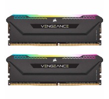 Модуль пам'яті для комп'ютера DDR4 16GB (2x8GB) 3200 MHz Vengeance RGB PRO Black Corsair (CMH16GX4M2E3200C16)