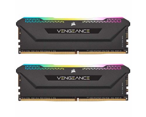 Модуль пам'яті для комп'ютера DDR4 16GB (2x8GB) 3200 MHz Vengeance RGB PRO Black Corsair (CMH16GX4M2E3200C16)