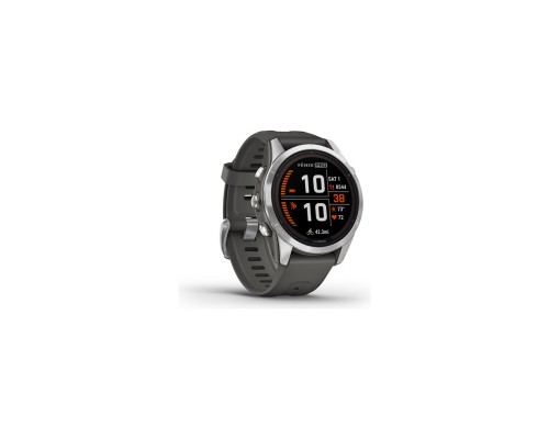 Смарт-годинник Garmin fenix 7S Pro Solar, Glass, SS w/Graphite band, GPS (010-02776-01)