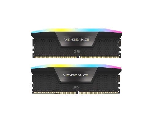 Модуль пам'яті для комп'ютера DDR5 64GB (2x32GB) 6000 MHz Vengeance RGB Black Corsair (CMH64GX5M2B6000C30)