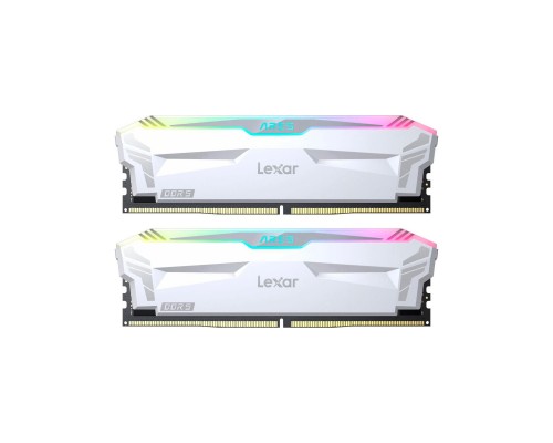 Модуль пам'яті для комп'ютера DDR5 32GB (2x(16GB) 6400 MHz Ares RGB White Lexar (LD5EU016G-R6400GDWA)