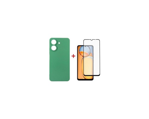 Чохол до мобільного телефона Dengos Kit for Xiaomi Redmi 13C case + glass (Mint) (DG-KM-63)