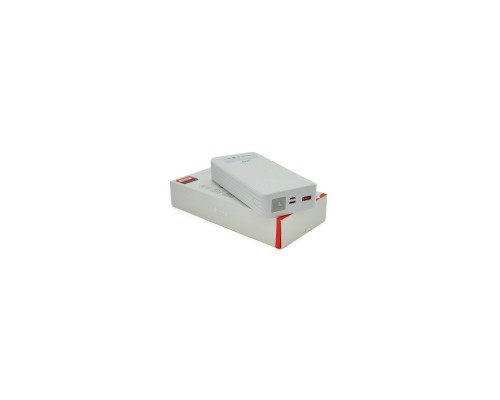 Батарея універсальна XO 20000mAh, PD/20W, QC/18W, Lightning, Type-C, USB, white (XO-PR144W)