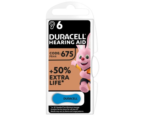 Батарейка Duracell PR44 / 675 * 6 (5004326)