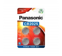 Батарейка Panasonic CR 2025 Lithium * 4 (CR-2025EL/4B)