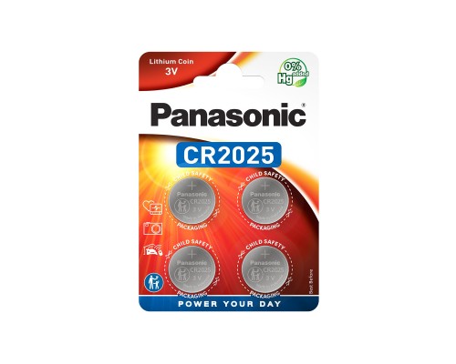 Батарейка Panasonic CR 2025 Lithium * 4 (CR-2025EL/4B)