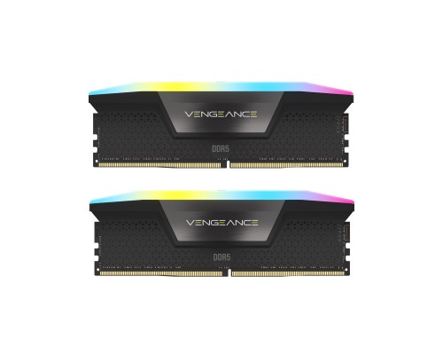 Модуль пам'яті для комп'ютера DDR5 64GB (2x32GB) 5600 MHz Vengeance RGB Black Corsair (CMH64GX5M2B5600C40)