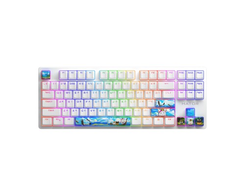 Клавіатура Hator Rockfall 2 Mecha TKL Authentic Edition Aurum Milky Way Silent USB Fighting Cats (HTK-532)