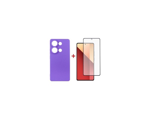 Чохол до мобільного телефона Dengos Kit for Xiaomi Redmi Note 13 Pro 4G case + glass (Purple) (DG-KM-64)