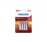 Батарейка Philips AAA LR03 Power Alkaline * 4 (LR03P4B/10)