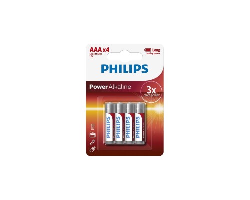 Батарейка Philips AAA LR03 Power Alkaline * 4 (LR03P4B/10)