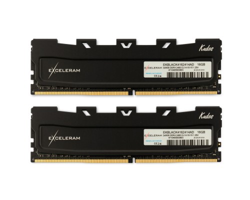 Модуль пам'яті для комп'ютера DDR4 16GB (2x8GB) 3200 MHz Kudos Black eXceleram (EKBLACK4163216AD)