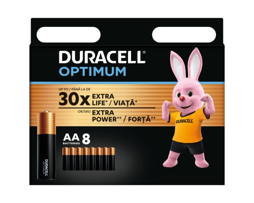 Батарейка Duracell Optimum AA лужні 8 шт. в упаковці (5014726 / 5015601)