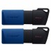 USB флеш накопичувач Kingston 2x64GB DataTraveler Exodia M Black/Blue USB 3.2 (DTXM/64GB-2P)