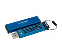 USB флеш накопичувач Kingston 128GB IronKey Keypad 200 AES-256 Encrypted Blue USB 3.2 (IKKP200/128GB)