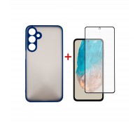 Чохол до мобільного телефона Dengos Samsung Galaxy M35 5G Matte + glass Blue (DG-KM-108)