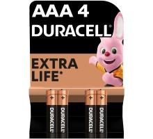 Батарейка Duracell AAA лужні 4 шт. в упаковці (5000394052543 / 81545421)