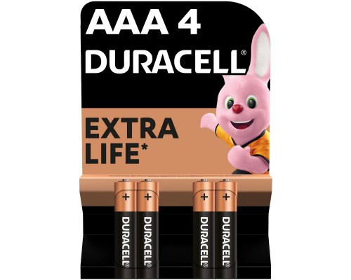 Батарейка Duracell AAA лужні 4 шт. в упаковці (5000394052543 / 81545421)