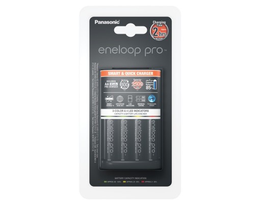 Зарядний пристрій для акумуляторів Panasonic Smart-Quick Charger+Eneloop Pro +4*AA 2500 mAh NI-MH (K-KJ55HCD40E)