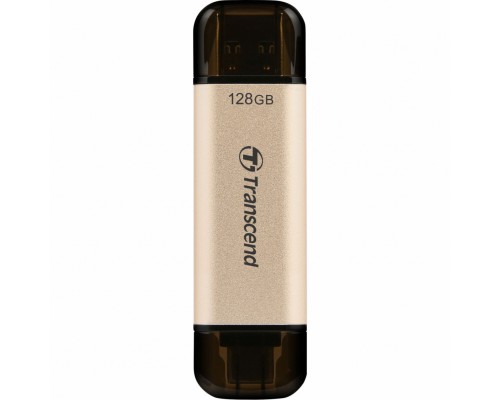 USB флеш накопичувач Transcend 128GB JetFlash 930 Gold-Black USB 3.2/Type-C (TS128GJF930C)