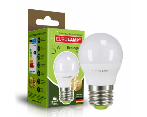 Лампочка Eurolamp LED G45 5W E27 3000K 220V (LED-G45-05273(P))