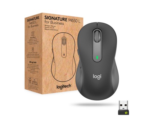 Мишка Logitech Signature M650 L Wireless Mouse for Business Graphite (910-006348)