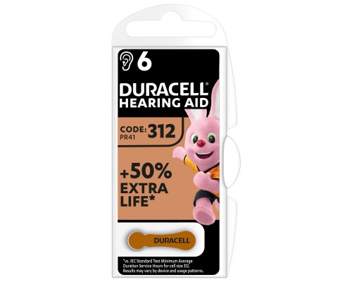 Батарейка Duracell PR41 / 312 * 6 (5007516/5011449)