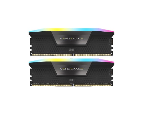 Модуль пам'яті для комп'ютера DDR5 64GB (2x32GB) 6000 MHz Vengeance RGB Black Corsair (CMH64GX5M2B6000C40)