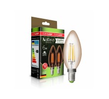 Лампочка Eurolamp LED CL 6W 620 Lm E14 3000K deco 2шт (MLP-LED-CL-06143(Amber))