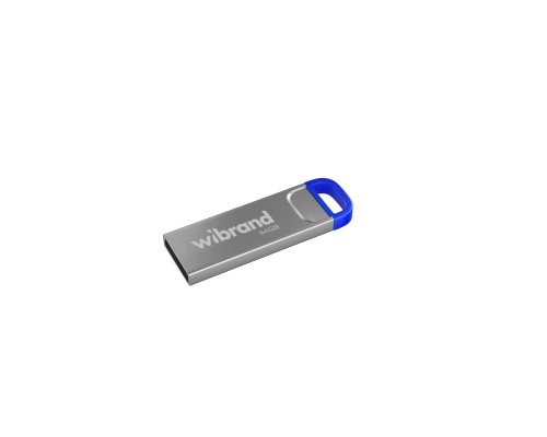 USB флеш накопичувач Wibrand 64GB Falcon Silver-Blue USB 2.0 (WI2.0/FA64U7U)