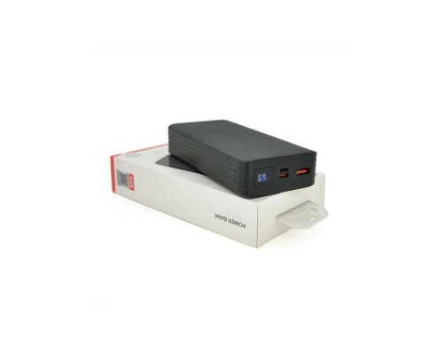 Батарея універсальна XO 20000mAh, PD/20W, QC/18W, Lightning, Type-C, USB, black (XO-PR144B)