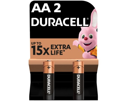 Батарейка Duracell AA лужні 2 шт. в упаковці (5000394058163 / 81551267)