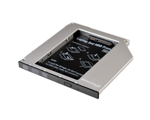 Фрейм-перехідник Grand-X HDD 2.5'' to notebook 9.5 mm ODD SATA/mSATA (HDC-24N)